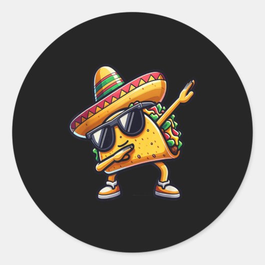 メキシコ料理ダビングタコ ラウンドシール (正面)