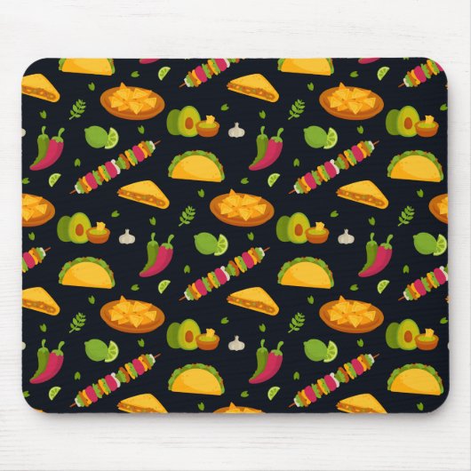 メキシコ料理パターンメキシコグルメかわいい夏 マウスパッド (正面)