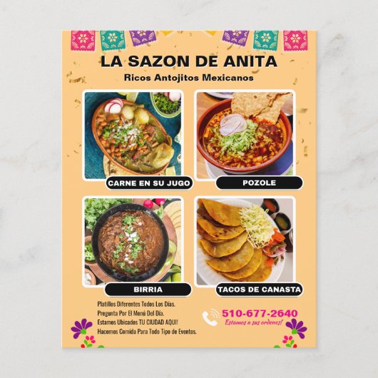 メキシコ料理フライヤーストリートフード チラシ (正面)