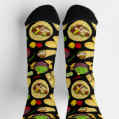 メキシコ料理フードシェフパターン(の模様が)あるー ソックス (上部)