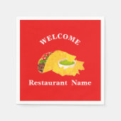 メキシコ料理店ウェルカムタコスパーソナライズされた スタンダードカクテルナプキン (正面)