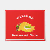 メキシコ料理店ウェルカムタコスパーソナライズされた ドアマット (正面)