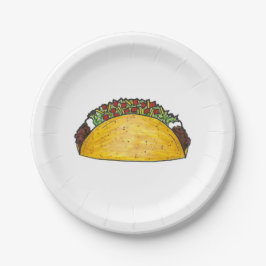 メキシコ料理懸命シェルタコタコスプリントプレート ペーパープレート