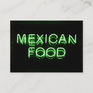 メキシコ料理 – 緑のネオンサイン 名刺