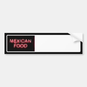 メキシコ料理 – 赤いネオンサイン バンパーステッカー