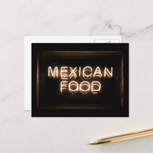 メキシコ料理 – 黄色のネオンサイン ポストカード