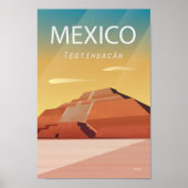 メキシコ旅行のポスターTeotihuacan Pyramid ポスター (正面)