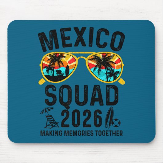 メキシコ旅行グループ 2026 家族旅行 お揃い マウスパッド (正面)