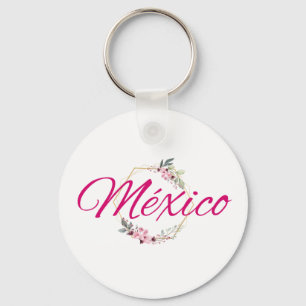 メキシコ旅行先ブリデスメイドピンクフローラ キーホルダー