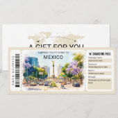 メキシコ旅行搭乗券チケット 招待状 (正面/裏面)