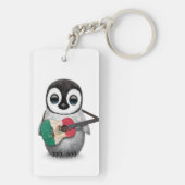 メキシコ旗のギターを演奏しているベビーのペンギン キーホルダー (裏面)