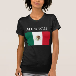 メキシコ旗婦人プティットTシャツ（黒） Tシャツ