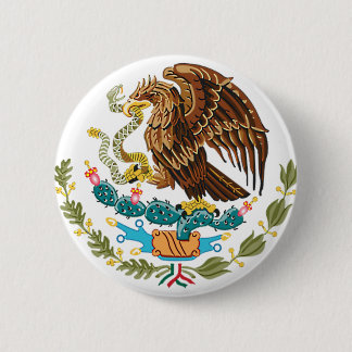 メキシコ旗-メキシコのスタイル-紋章付き外衣 缶バッジ