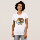 メキシコ旗-メキシコのスタイル-紋章付き外衣 Tシャツ (正面フル)
