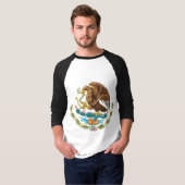 メキシコ旗-メキシコのスタイル-紋章付き外衣 Tシャツ (正面フル)