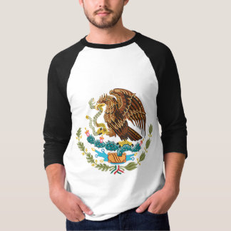 メキシコ旗-メキシコのスタイル-紋章付き外衣 Tシャツ