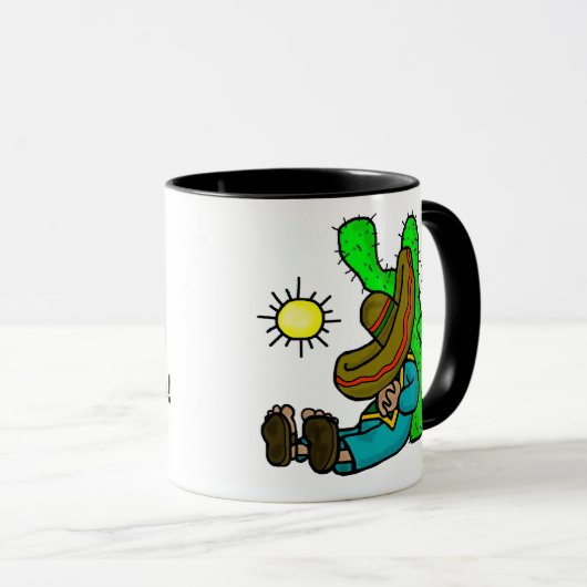 メキシコ昼寝のカスタマイズべきおもしろいなコーヒー・マグ! マグカップ (正面右)