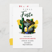 メキシコ最終フィスタバチェロレッテmargarita 招待状 (正面/裏面)
