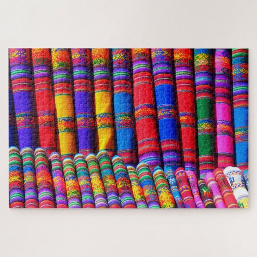 メキシコ模様の織物パズル ジグソーパズル (横)