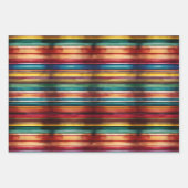 メキシコ毛布の水色のセラペ ラッピングペーパーシート (正面3)