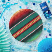 メキシコ毛布カラフルストライプ ペーパープレート (パーティー)