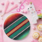 メキシコ毛布カラフルストライプ ペーパープレート (パーティー)