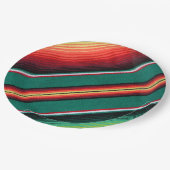 メキシコ毛布カラフルストライプ ペーパープレート (アングル)