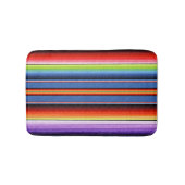 メキシコ毛布ストライプのカラフルレインボーセラペ バスマット (正面)