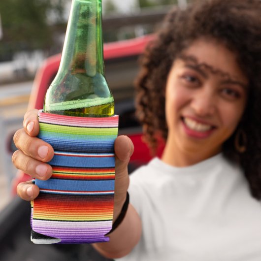 メキシコ毛布フィエスタストライプカラフル 缶クーラー