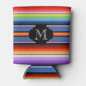 メキシコ毛布フィエスタストライプスカラフルモノグラム 缶クーラー (正面)