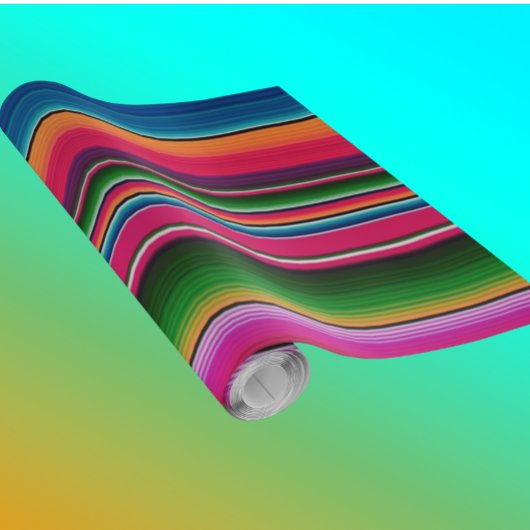 メキシコ毛布フィエスタストライプスカラフルラペ ラッピングペーパー