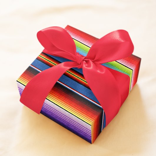 メキシコ毛布フィエスタストライプスカラフルラペ ラッピングペーパー
