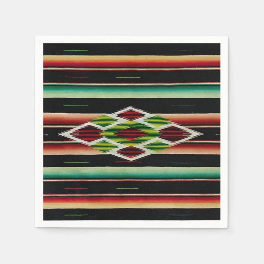 メキシコ毛布フィ伝統的エスタスペインのセラペ スタンダードカクテルナプキン (正面)