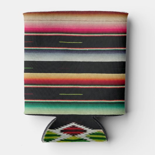 メキシコ毛布フィ伝統的エスタスペインのセラペ 缶クーラー (正面)