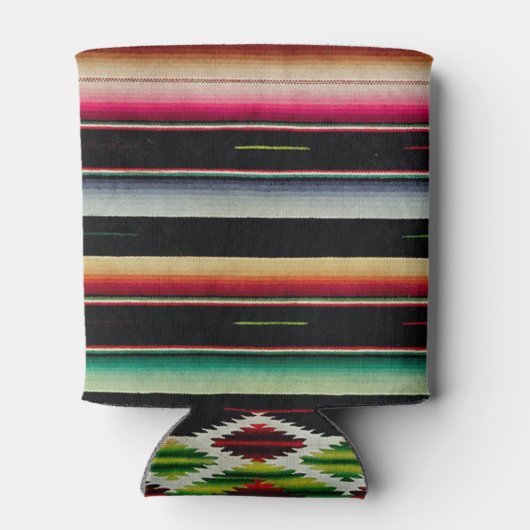 メキシコ毛布フィ伝統的エスタスペインのセラペ 缶クーラー (裏面)