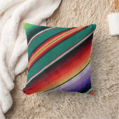 メキシコ毛布プリント対角ストライプ クッション (ブランケット)