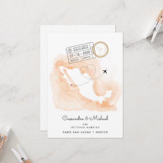 メキシコ水彩地図 |カボ |行き先結婚式
