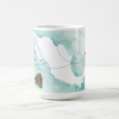 メキシコ水彩地図 |カボ |行き先結婚式 コーヒーマグカップ (中央)