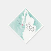 メキシコ水彩地図 |カボ |行き先結婚式 スタンダードカクテルナプキン (角)