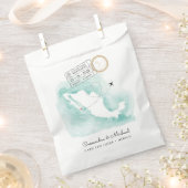 メキシコ水彩地図 |カボ |行き先結婚式 フェイバーバッグ (クリップ留めされた状態)