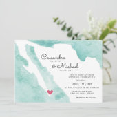 メキシコ水彩地図 |カボ |行き先結婚式 招待状 (スタンド正面)