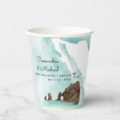 メキシコ水彩地図 |カボ |行き先結婚式 紙コップ (正面)