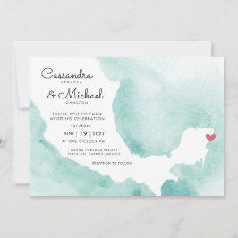 メキシコ水彩地図 | Playa del Carmen 招待状