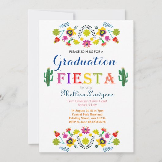 メキシコ法律学校の卒業のパーティの招待状 招待状 (正面)