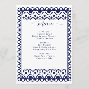 メキシコ海軍パペルピカドボホブライダルシャワー メニュー