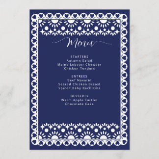 メキシコ海軍パペルピカドボホブライダルシャワー メニュー