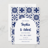 メキシコ海軍ブルータラベラのタイルが日付を保存 案内ポストカード (正面/裏面)