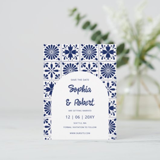 メキシコ海軍ブルータラベラのタイルが日付を保存 案内ポストカード (スタンド正面)