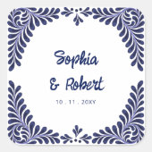 メキシコ海軍ブルータラベラ結婚タイル スクエアシール (正面)