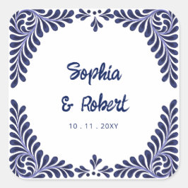 メキシコ海軍ブルータラベラ結婚タイル スクエアシール